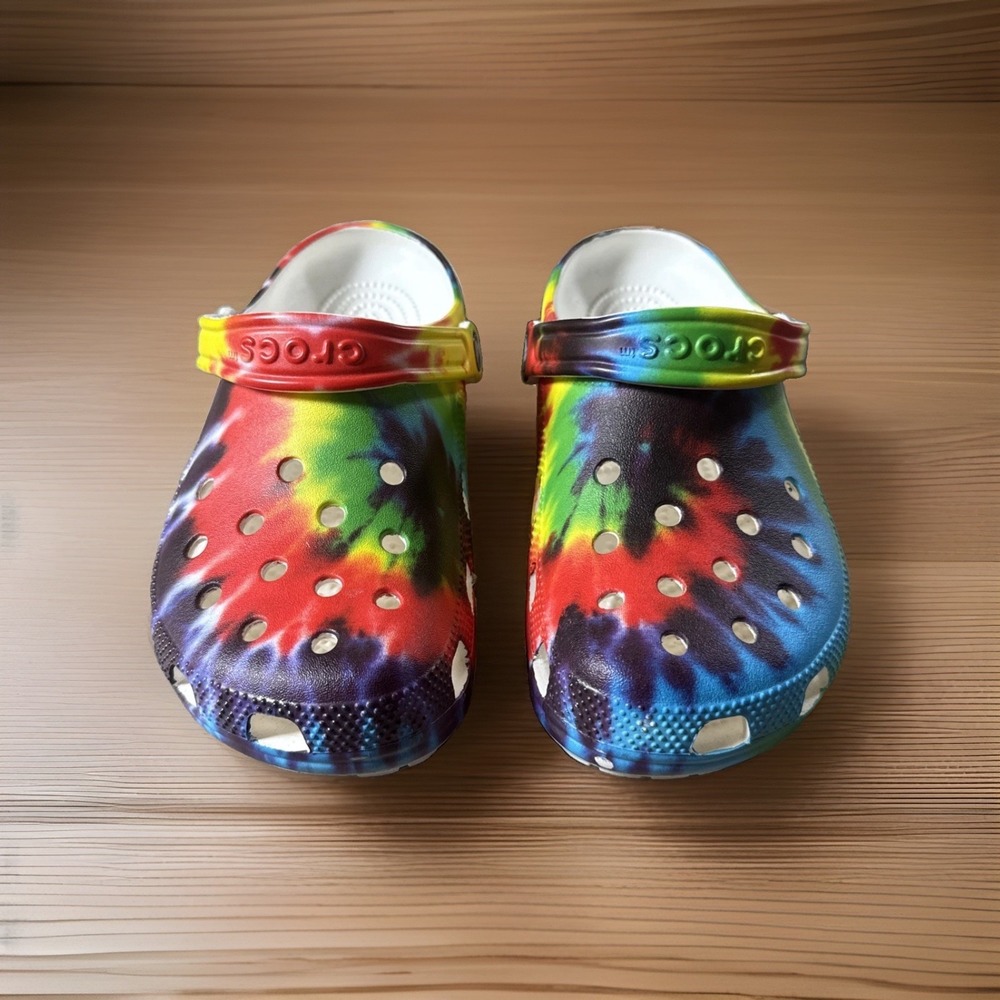 Crocs Unisex Classic Tie Dye Graphic Clog Slides US Size  M6/ W8 EU 38-39